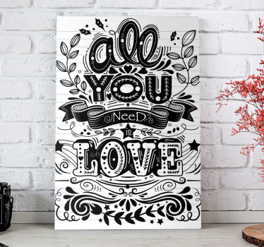 Quadro com frase motivacional Frase de amor - TenStickers