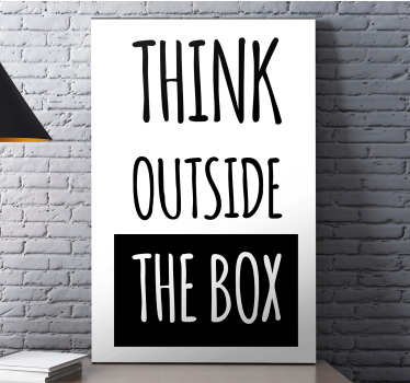 Quadro com frase motivacional Pense fora da caixa - TenStickers