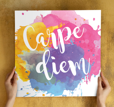 Quadro com frase motivacional Respingo colorido do carpe diem - TenStickers