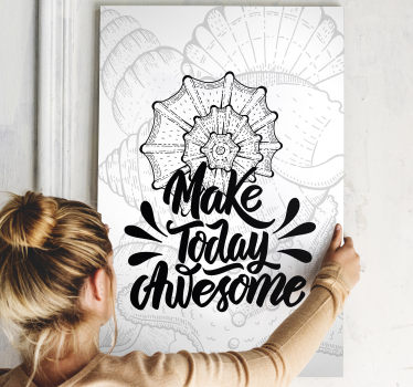Quadro com frase motivacional Vida marinha e conchas - TenStickers