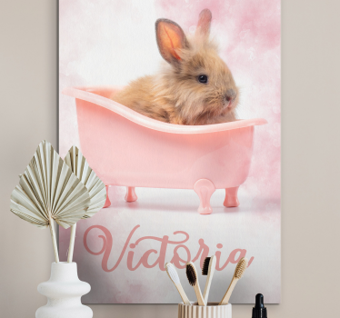 Quadro com gatos e retrato de coelho fofo - TenStickers