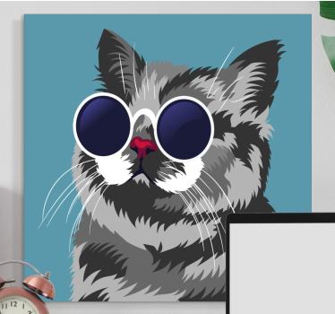 Quadro com gatos retrato elegante de gato - TenStickers