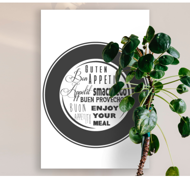 Quadro com letras aprecie sua refeição - TenStickers