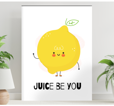 Quadro com letras Citação engraçada com limão amarelo - TenStickers