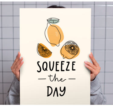 Quadro com letras Citação engraçada com limão e laranja - TenStickers