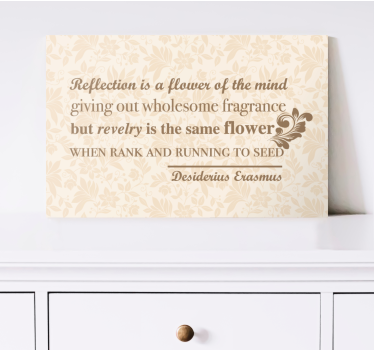 Quadro com letras citação reflexão floral - TenStickers