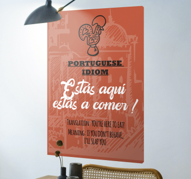 Quadro com letras Comportar-se ou então português - TenStickers