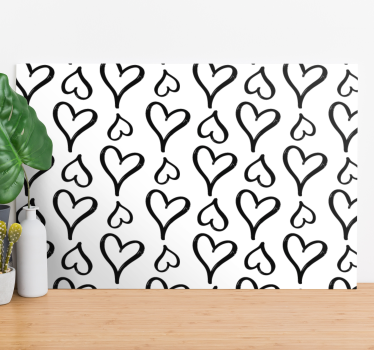 Quadro com letras em padrão de corações - TenStickers