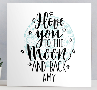 Quadro com letras eu te amo lua - TenStickers