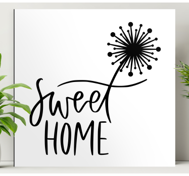 Quadro com letras Lar doce lar com dentes-de-leão - TenStickers