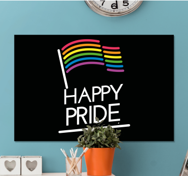 Quadro com letras mensagem da bandeira arco-Íris - TenStickers