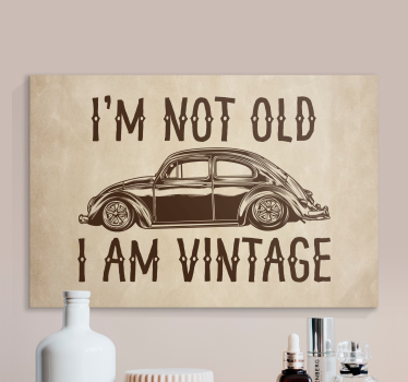 Quadro com letras Não é velho, mas divertido produtovintage - TenStickers