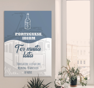 Quadro com letras Português dizendo que tradução deve ser brincad - TenStickers