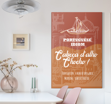 Quadro com letras Português dizendo tradução distraída - TenStickers