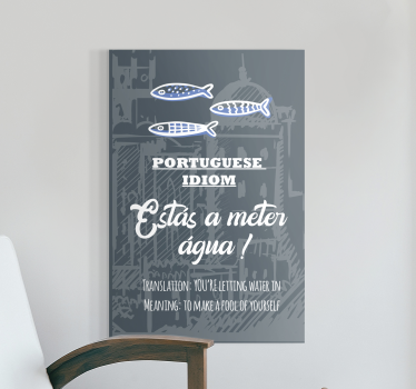 Quadro com letras Português dizendo tradução - TenStickers