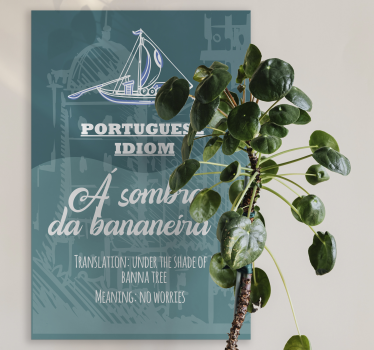 Quadro com letras Português dizendo tradução não se preocupe - TenStickers