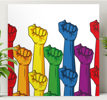 Quadro com letras punhos coloridos elevados - TenStickers
