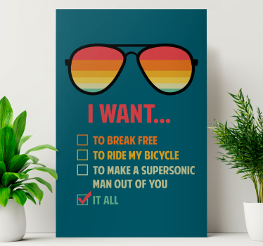Quadro com letras quero motivação - TenStickers