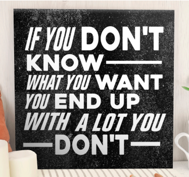 Quadro com letras reflexão motivacional de vida - TenStickers