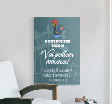 Quadro com letras Se perder portugues - TenStickers