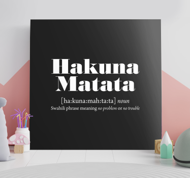 Quadro com letras Significado de hakuna matata - TenStickers
