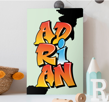 Quadro com o abecedário arte de nome colorida - TenStickers