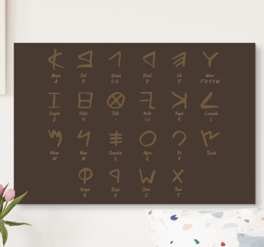 Quadro com o abecedário conjunto de letras simbólicas - TenStickers