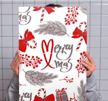 Quadro com o abecedário design feliz natal - TenStickers