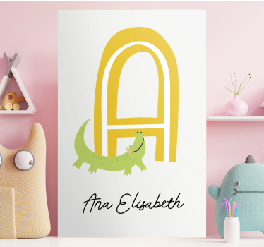 Quadro com o abecedário o companheiro crocodilo - TenStickers