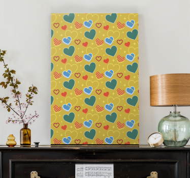 Quadro com o abecedário padrão de corações coloridos - TenStickers
