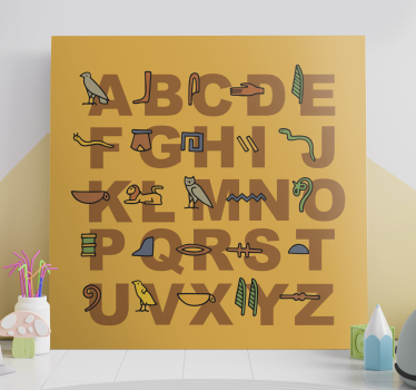 Quadro com o alfabeto Alfabeto egípcio - TenStickers