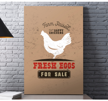 Quadro com o abecedário ovos frescos da fazenda - TenStickers