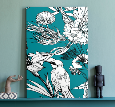Quadro de pássaros entre flores - TenStickers