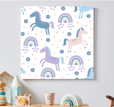 Quadro com veados e padrões de unicórnios divertidos - TenStickers