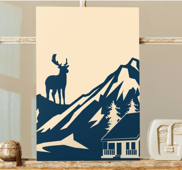 Quadro com veados silhueta de cervo majestoso - TenStickers
