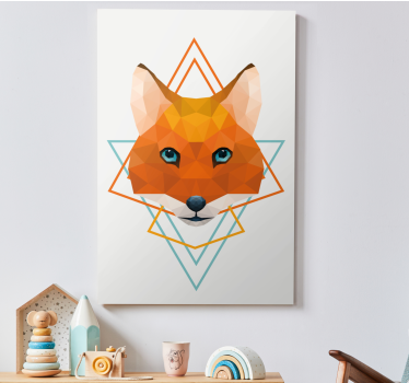 Quadro de animais Animais geométricos raposa selvagem - TenStickers