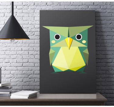 Quadro de animais Coruja de origami - TenStickers