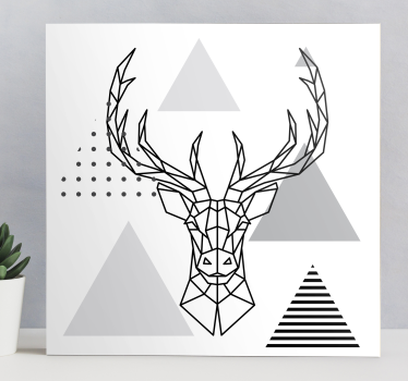 Quadro de animais Desenho de rena em preto e branco - TenStickers
