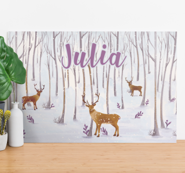 Quadro de animais Floresta escandinava de inverno com animais - TenStickers