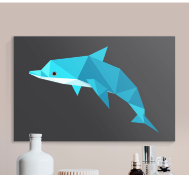 Quadro de animais Golfinho de origami - TenStickers