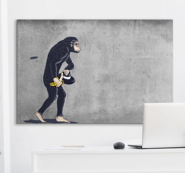 Quadro animais macaco brincalhão carregando bananas - TenStickers