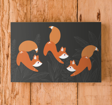 Quadro animais raposa brincando - TenStickers