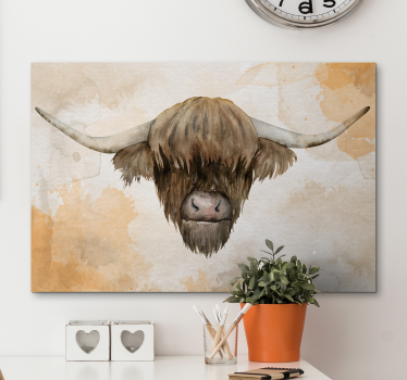 Quadro animais retrato de gado das terras altas - TenStickers