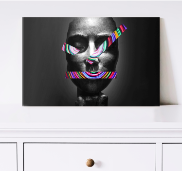 Quadro de arte escultura de rosto abstrata - TenStickers