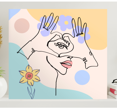 Quadro de arte linha abstrata feita à mão - TenStickers