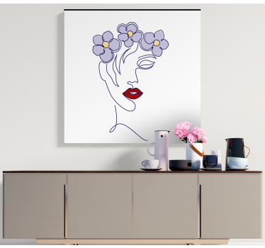 Quadro de arte mulher elegante floral - TenStickers