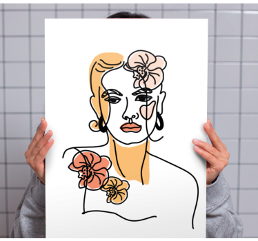 Quadro de arte retrato em linha - TenStickers