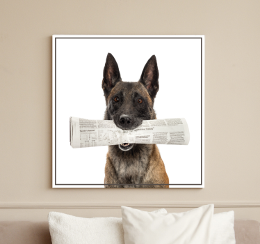 Quadro de cães com cachorro trazendo jornal - TenStickers