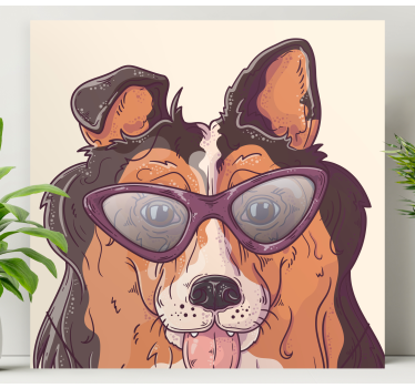Quadro de cães com óculos de sol - TenStickers
