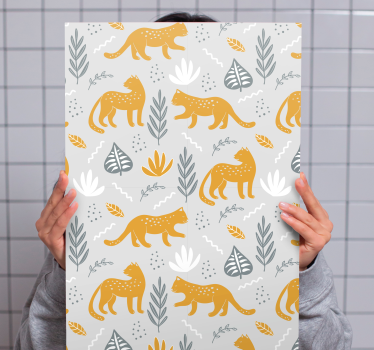Quadro de cães com padrão de animais brincalhões - TenStickers